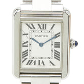 カルティエ タンクソロ SM 腕時計 W5200013 クオーツ ホワイト文字盤 ステンレススチール レディース CARTIER 【中古】