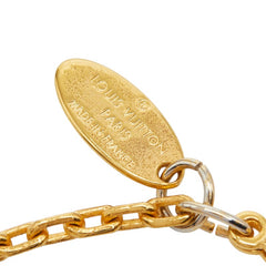 ルイ ヴィトン ブラスレ ギャンブル ブレスレット M65209 ゴールド ブルー メッキ スワロフスキー レディース LOUIS VUITTON 【中古】