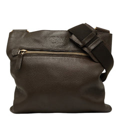 プラダ ショルダーバッグ 斜め掛け ダークブラウン レザー レディース PRADA 【中古】