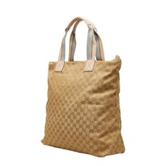 グッチ GGキャンバス トートバッグ 131233 ベージュ ピンク キャンバス レザー レディース GUCCI 【中古】
