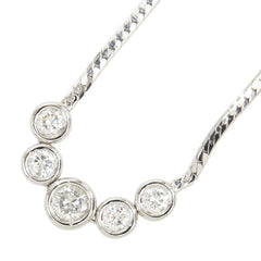 Pt900 プラチナ Pt850 プラチナ ダイヤ1.455ct 5連 ペンダント ネックレス レディース 【中古】