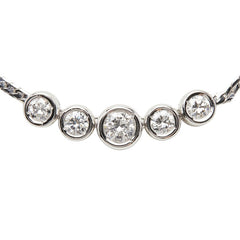 Pt900 プラチナ Pt850 プラチナ ダイヤ1.455ct 5連 ペンダント ネックレス レディース 【中古】
