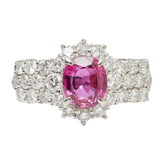 Pt900 プラチナ ルビー1.58ct ダイヤ1.07ct リング 指輪 レディース 12.5号 【中古】