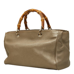 グッチ バンブー ハンドバッグ ショルダーバッグ 2WAY 323660 ゴールド ブラウン系 レザー レディース GUCCI 【中古】