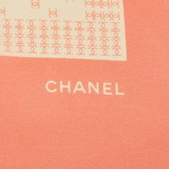 シャネル ココマーク スカーフ 大判 ピンク ベージュ シルク レディース CHANEL 【中古】