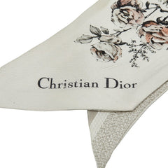 ディオール ミッツァ 花柄 スカーフ グレー マルチカラー シルク レディース Dior 【中古】
