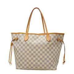 ルイ ヴィトン ダミエ アズール ネヴァーフルMM トートバッグ ショルダーバッグ N41361 ホワイト PVC レザー レディース LOUIS VUITTON 【中古】