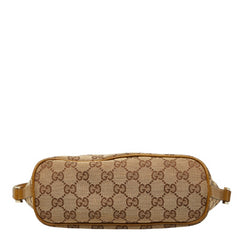 グッチ GGキャンバス ワンショルダーバッグ ハンドバッグ 141809 ベージュ グリーン系 キャンバス レザー レディース GUCCI 【中古】