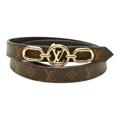 ルイ ヴィトン LV サークル プライム 20MM バックルベルト サイズ 80 32 M0510 ブラウン PVC レディース LOUIS VUITTON 【中古】