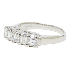 Pt900 プラチナ ダイヤ1.03ct 一文字リング リング 指輪 レディース 12号 【中古】