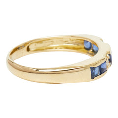 K18YG イエローゴールド サファイア0.73ct ダイヤ0.07ct リング 指輪 レディース 12.5号 【中古】