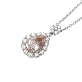 ポンテヴェキオ K18WG ホワイトゴールド モルガナイト0.82ct ダイヤ0.33ct ティアドロップ しずく モチーフ ネックレス レディース Ponte Vecchio 【中古】