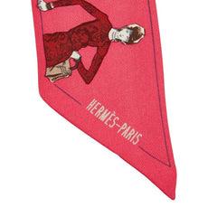 エルメス ツイリー エルメスを纏った人 スカーフ ピンク シルク レディース HERMES 【中古】