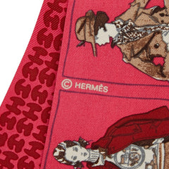 エルメス ツイリー エルメスを纏った人 スカーフ ピンク シルク レディース HERMES 【中古】