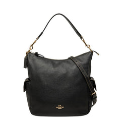 コーチ ペニー 斜め掛け ショルダーバッグ 2way ハンドバッグ 6152 ブラック レザー レディース COACH 【中古】