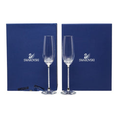 スワロフスキー クリスタルライン シャンパングラス トースティンググラス フルートグラス ペア 255678 クリア ガラス ユニセックス SWAROVSKI 【中古】