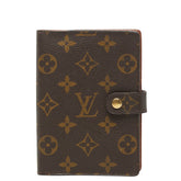 ルイ ヴィトン モノグラム アジェンダPM 手帳カバー R20005 ブラウン PVC レザー レディース LOUIS VUITTON 【中古】