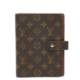 ルイ ヴィトン モノグラム アジェンダMM 手帳カバー R20105 ブラウン PVC レザー レディース LOUIS VUITTON 【中古】