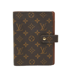 ルイ ヴィトン モノグラム アジェンダMM 手帳カバー R20105 ブラウン PVC レザー レディース LOUIS VUITTON 【中古】