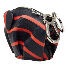ロエベ エレファント 象 コインケース バッグチャーム ネイビー レッド レザー レディース LOEWE 【中古】