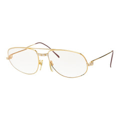 カルティエ サントス ツーブリッジ メガネ メガネフレーム 度入り ゴールド メッキ レディース CARTIER 【中古】