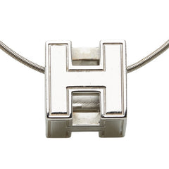 エルメス カージュドアッシュ Hキューブ ネックレス シルバー メタル レディース HERMES 【中古】