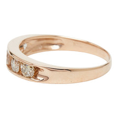K18PG ピンクゴールド ダイヤ0.50ct 5Pダイヤリング リング 指輪 レディース 10号 【中古】