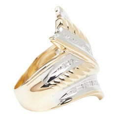 K18YG イエローゴールド Pt900 プラチナ 金ベースコンビ ダイヤ0.11ct リング 指輪 レディース 13.5号 【中古】
