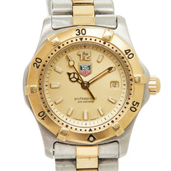 タグホイヤー プロフェッショナル 200 腕時計 WK1321 クオーツ ゴールド文字盤 ステンレススチール レディース TAG HEUER 【中古】