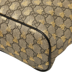 グッチ GGスプリーム ビー 蜂 ハンドバッグ ショルダーバッグ 2WAY 473887 ベージュ ブラック PVC レザー レディース GUCCI 【中古】