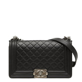 シャネル ボーイシャネル マトラッセ ココマーク チェーン ショルダーバッグ ブラック ラムスキン レディース CHANEL 【中古】