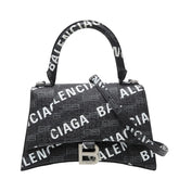 バレンシアガ BBモノグラム アワーグラスXS ハンドバッグ ショルダーバッグ 2WAY ブラック PVC レザー レディース BALENCIAGA 【中古】