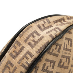 フェンディ ズッキーノ ハンドバッグ ワンショルダーバッグ ベージュ ブラック キャンバス レザー レディース FENDI 【中古】