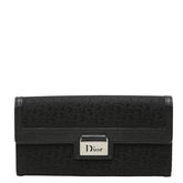ディオール トロッター 長財布 ブラック キャンバス レザー レディース Dior 【中古】