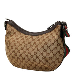 グッチ GGキャンバス 斜め掛け ショルダーバッグ 181092 ベージュ ブラウン キャンバス レザー レディース GUCCI 【中古】