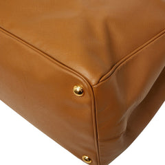 プラダ 三角ロゴプレート ハンドバッグ トートバッグ ブラウン レザー レディース PRADA 【中古】
