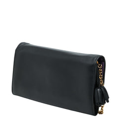 ロエベ アナグラム 長財布 チェーンウォレット ブラック レザー レディース LOEWE 【中古】