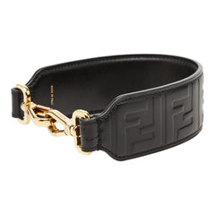 フェンディ ミニストラップユー ショルダーストラップ ブラック レザー レディース FENDI 【中古】