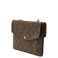ルイ ヴィトン モノグラム ドゥーブルラバ 斜め掛け ショルダーバッグ M51815 ブラウン PVC レディース LOUIS VUITTON 【中古】
