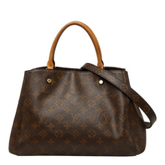 ルイ ヴィトン モノグラム モンテーニュMM ハンドバッグ ショルダーバッグ 2WAY M41056 ブラウン PVC レザー レディース LOUIS VUITTON 【中古】