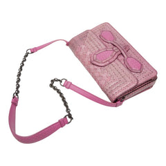 ボッテガヴェネタ イントレチャート リアルト チェーン ショルダーバッグ ピンク レザー レディース BOTTEGAVENETA 【中古】