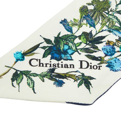 ディオール ミルフィオリ D-MILLEFIORI ミッツァ スカーフ ツイリー アイボリー マルチカラー シルク レディース Dior 【中古】