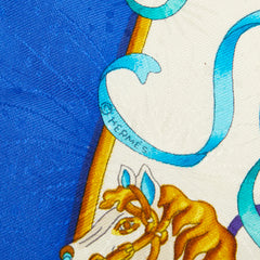 エルメス カレ90 LUNA PARK 遊園地 スカーフ 大判 ブルー系 マルチカラー シルク レディース HERMES 【中古】