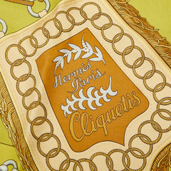 エルメス カレ90 Cliquetis クリケティス スカーフ 大判 グリーン系 シルク レディース HERMES 【中古】