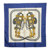 エルメス カレ90 BRIDES de GALA 式典用馬勒 スカーフ ホワイト マルチカラー シルク レディース HERMES 【中古】