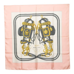 エルメス カレ90 BRIDES de GALA 式典用馬勒 スカーフ 大判 ピンク マルチカラー シルク レディース HERMES 【中古】