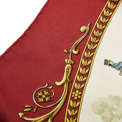 エルメス カレ90 LA PROMENADE DE LONGCHAMPS ロンシャンへの散歩 スカーフ レッド系 マルチカラー シルク レディース HERMES 【中古】