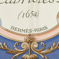 エルメス カレ90 Courbettes et Cabrioles クルベットとカブリオール スカーフ ブルー系 ホワイト シルク レディース HERMES 【中古】
