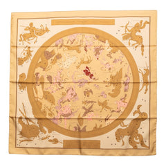 エルメス カレ90 Hemisphaerium Coeli Boreale 北半球の星座 スカーフ ベージュ シルク レディース HERMES 【中古】