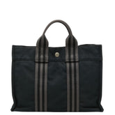 エルメス フールトゥ PM ハンドバッグ トートバッグ ブラック グレー コットンキャンバス レディース HERMES 【中古】